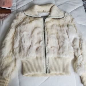 Vintage Wilson’s Leather Rabbit Fur Bomber Jacket 100% authentic